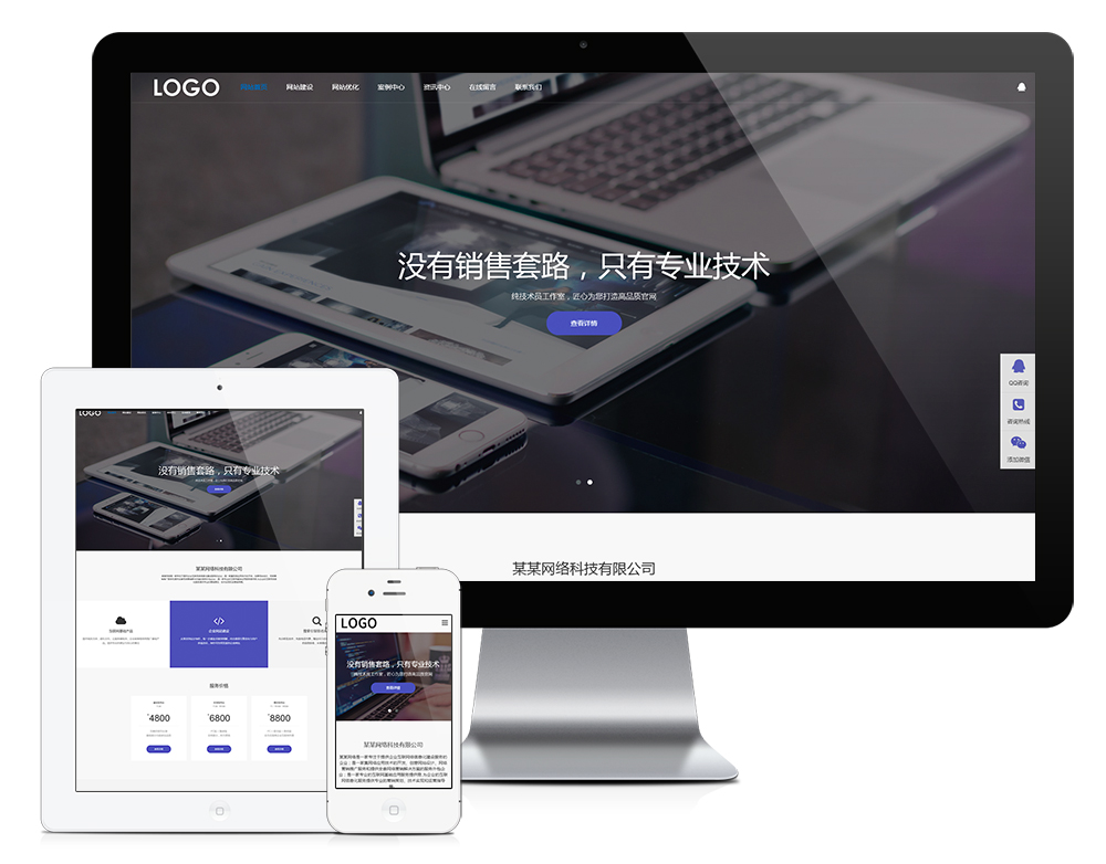 响应式网站建设网络科技网站模板(图1)